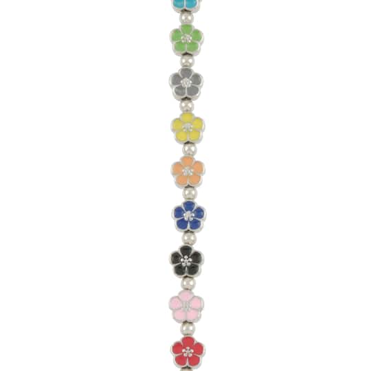 Multicolor Enamel Metal Flower Beads, 8mm by Bead Landing™